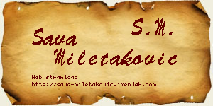Sava Miletaković vizit kartica